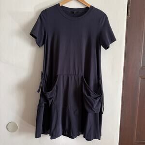 COS | Black Tent/Trapeze Dress With Oversized Tied Pockets | Small